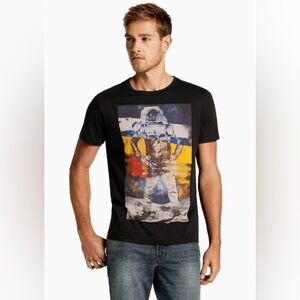 BOSS Orange Men’s Walk on the Moon Graphic Print Lightweight T-Shirt XL FLAW